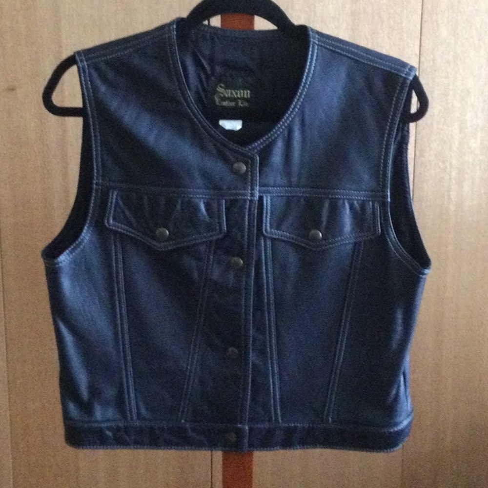 Vintage Leather Jean Style Vest